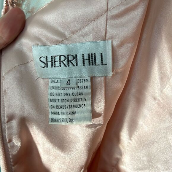 SHERRI HILL STYLE #51114 lace, tulle, embellished gown. Light pink - Picture 13 of 14